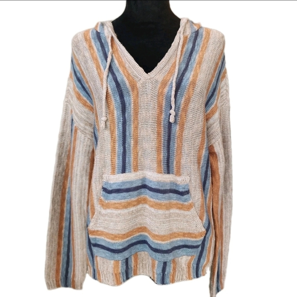 Lucky Brand Baja Pullover Woman Sz S Sweater Beach Vacation Lightweight